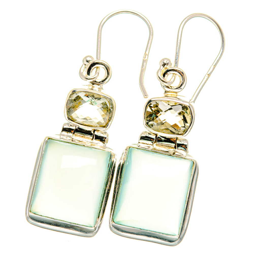 Aqua Chalcedony Earrings handcrafted by Anasilvercos - EARR422077