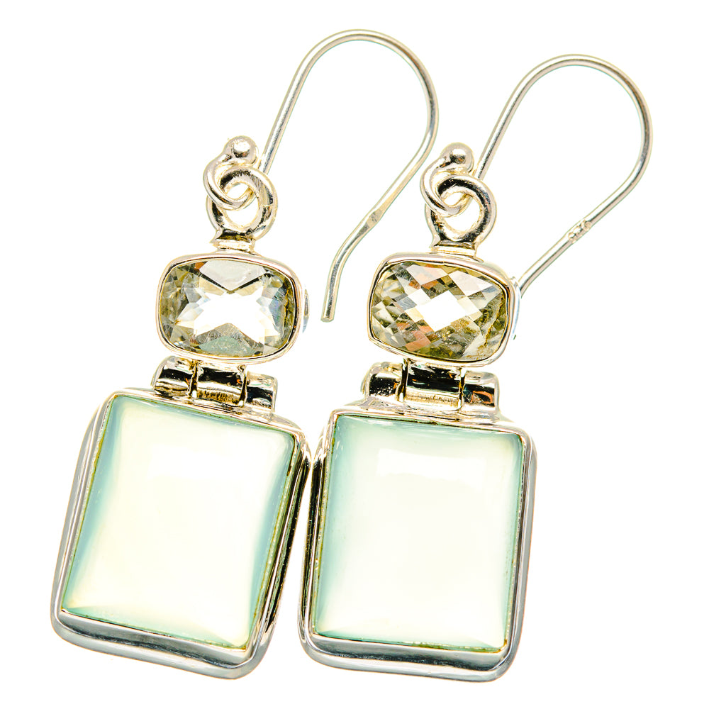 Aqua Chalcedony Earrings handcrafted by Anasilvercos - EARR422082