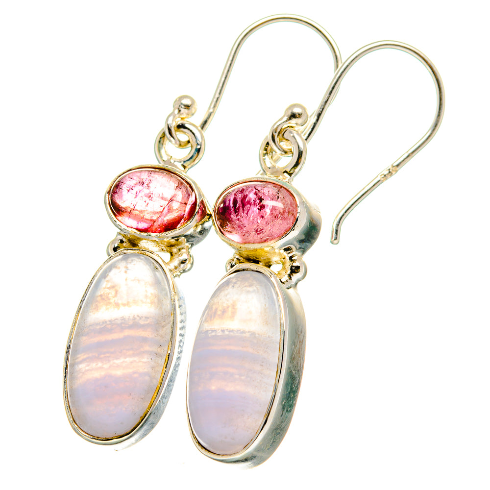 Blue Lace Agate Earrings handcrafted by Anasilvercos - EARR422084