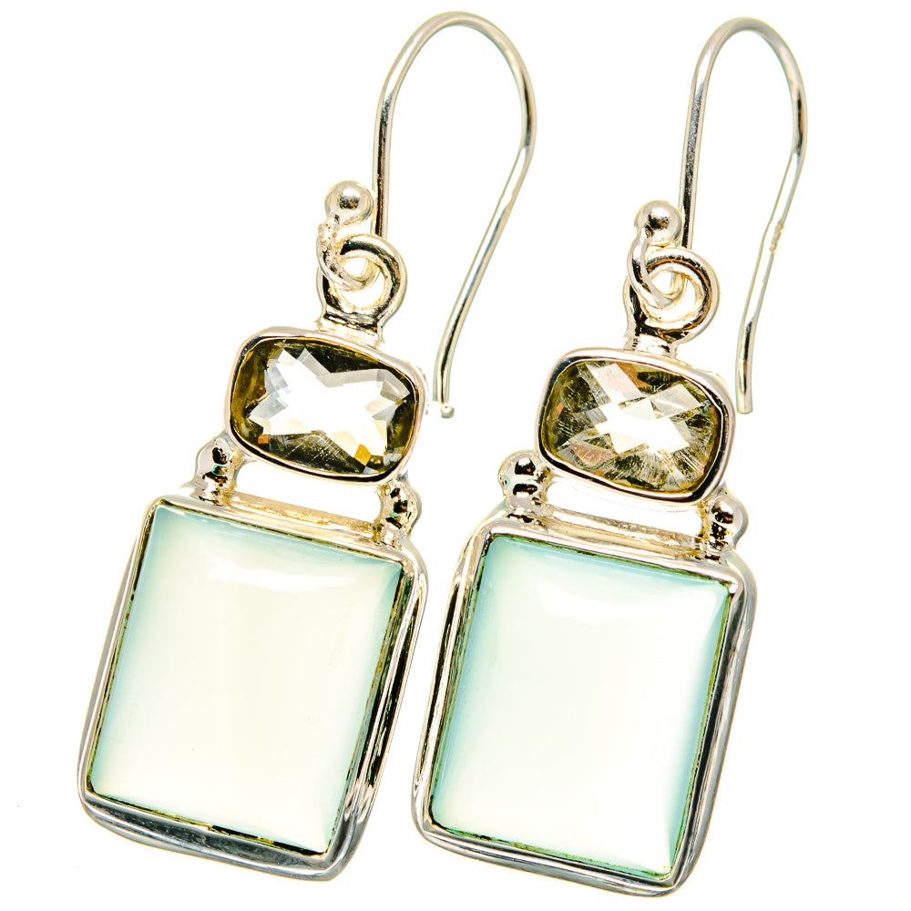 Aqua Chalcedony Earrings handcrafted by Anasilvercos - EARR422090