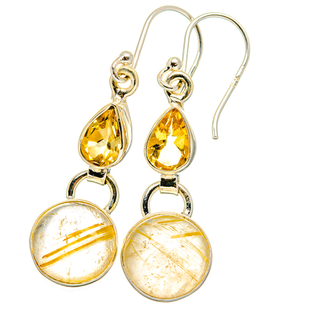 Rutilated Quartz Earrings handcrafted by Anasilvercos - EARR422092
