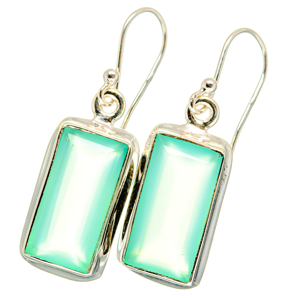 Aqua Chalcedony Earrings handcrafted by Anasilvercos - EARR422103