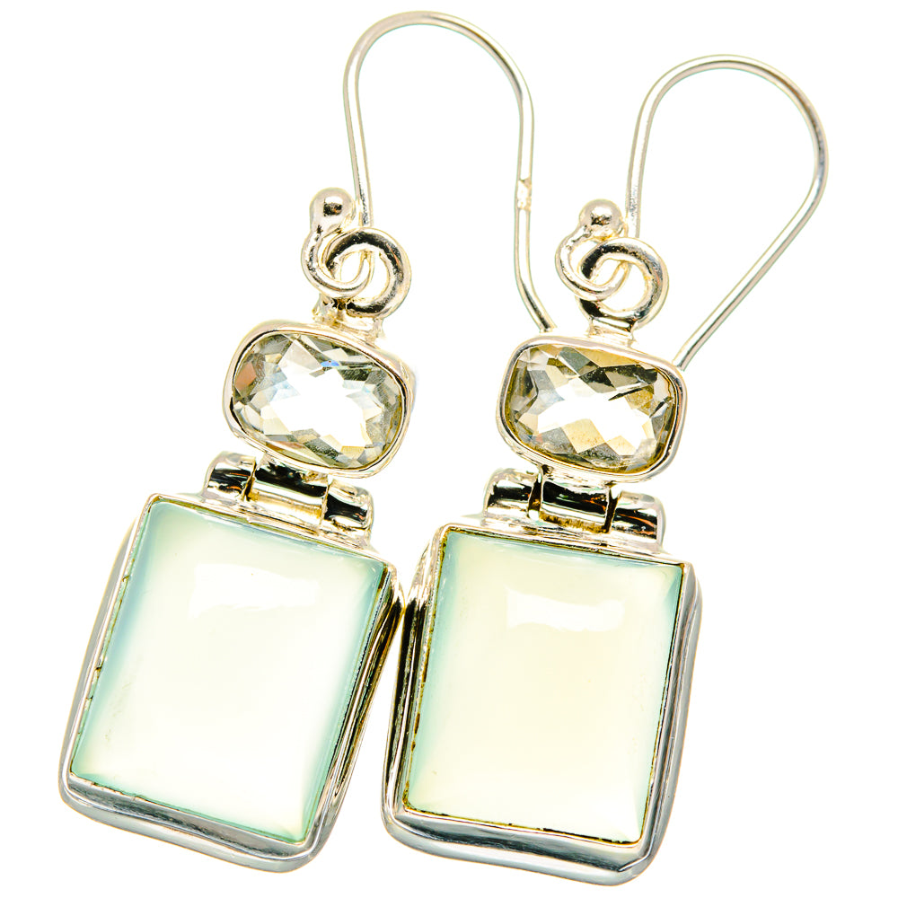 Aqua Chalcedony Earrings handcrafted by Anasilvercos - EARR422106