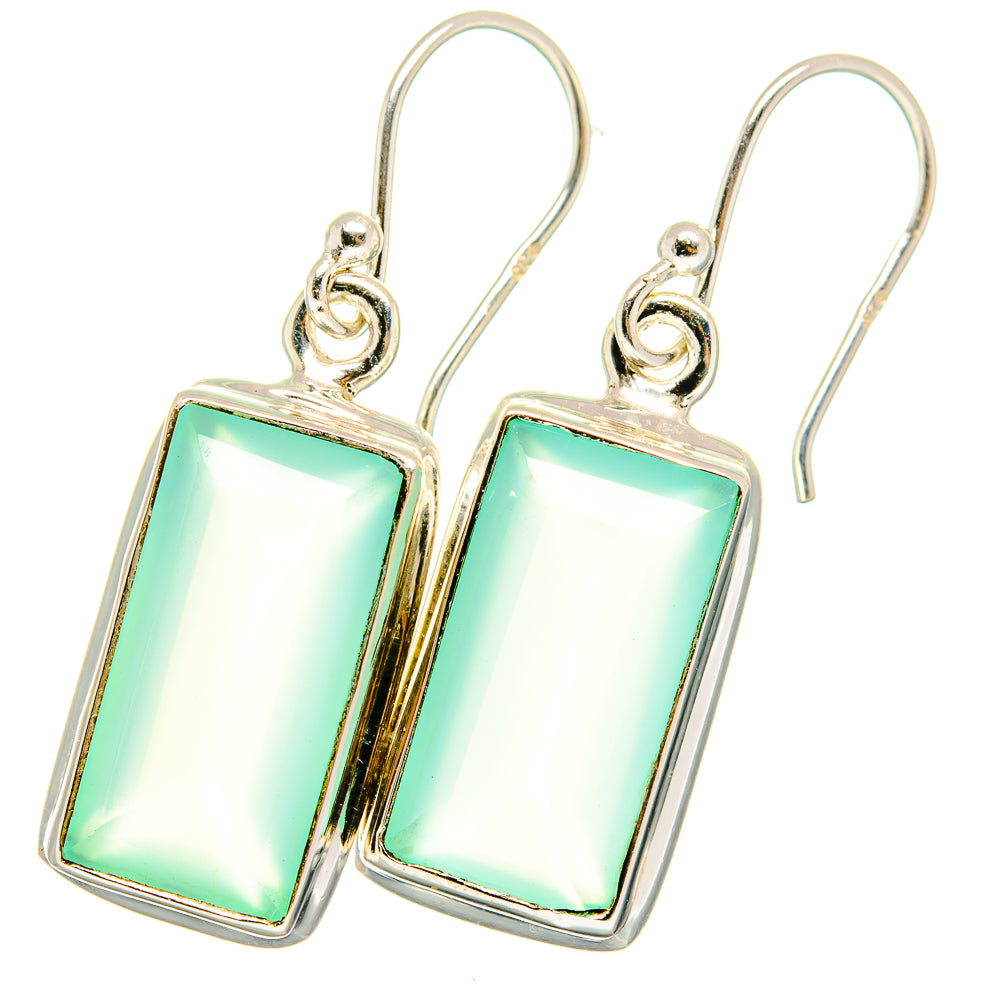 Aqua Chalcedony Earrings handcrafted by Anasilvercos - EARR422107