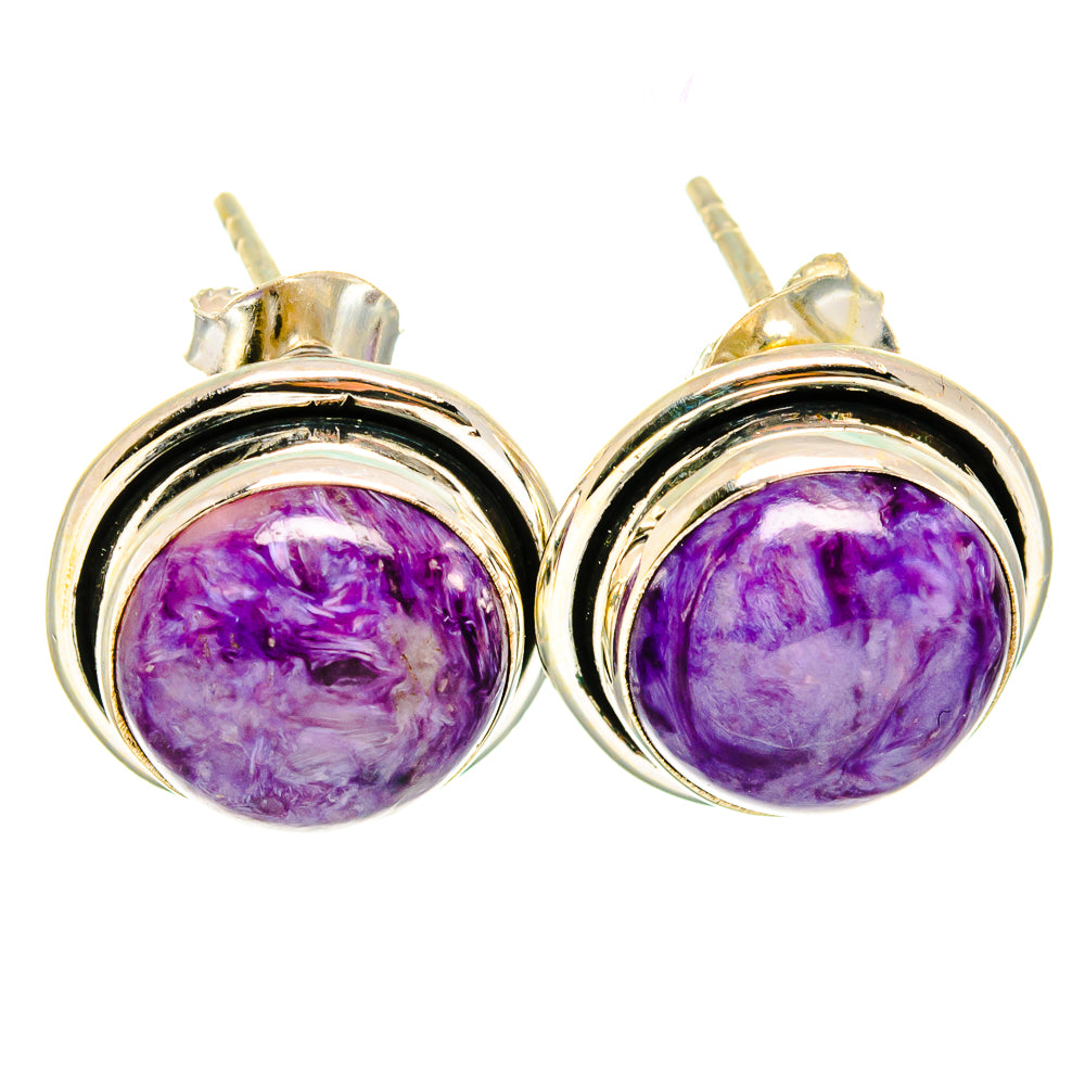 Charoite Earrings handcrafted by Anasilvercos - EARR422110