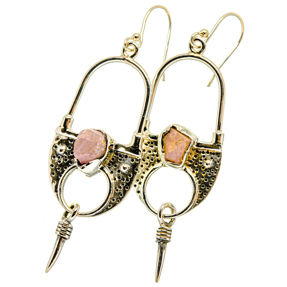 Rose Quartz Earrings handcrafted by Anasilvercos - EARR422113