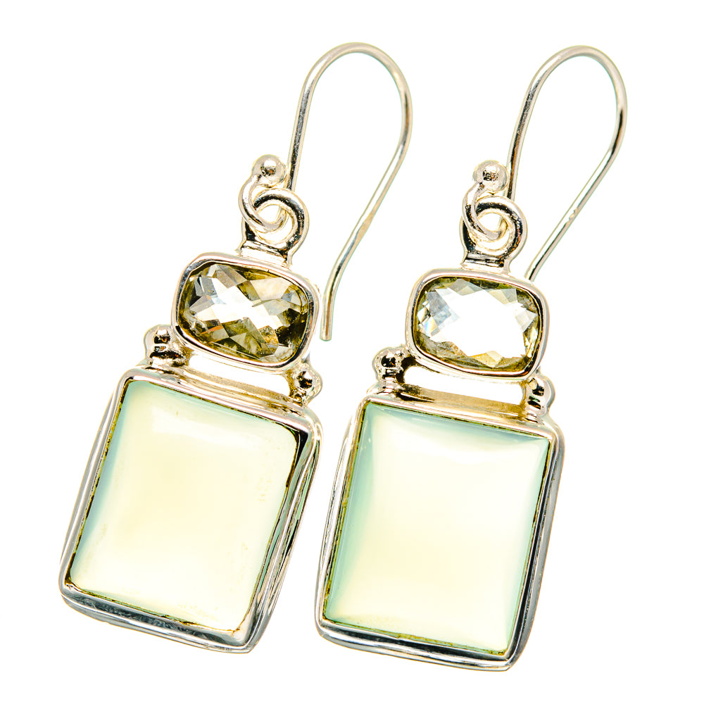 Aqua Chalcedony Earrings handcrafted by Anasilvercos - EARR422118