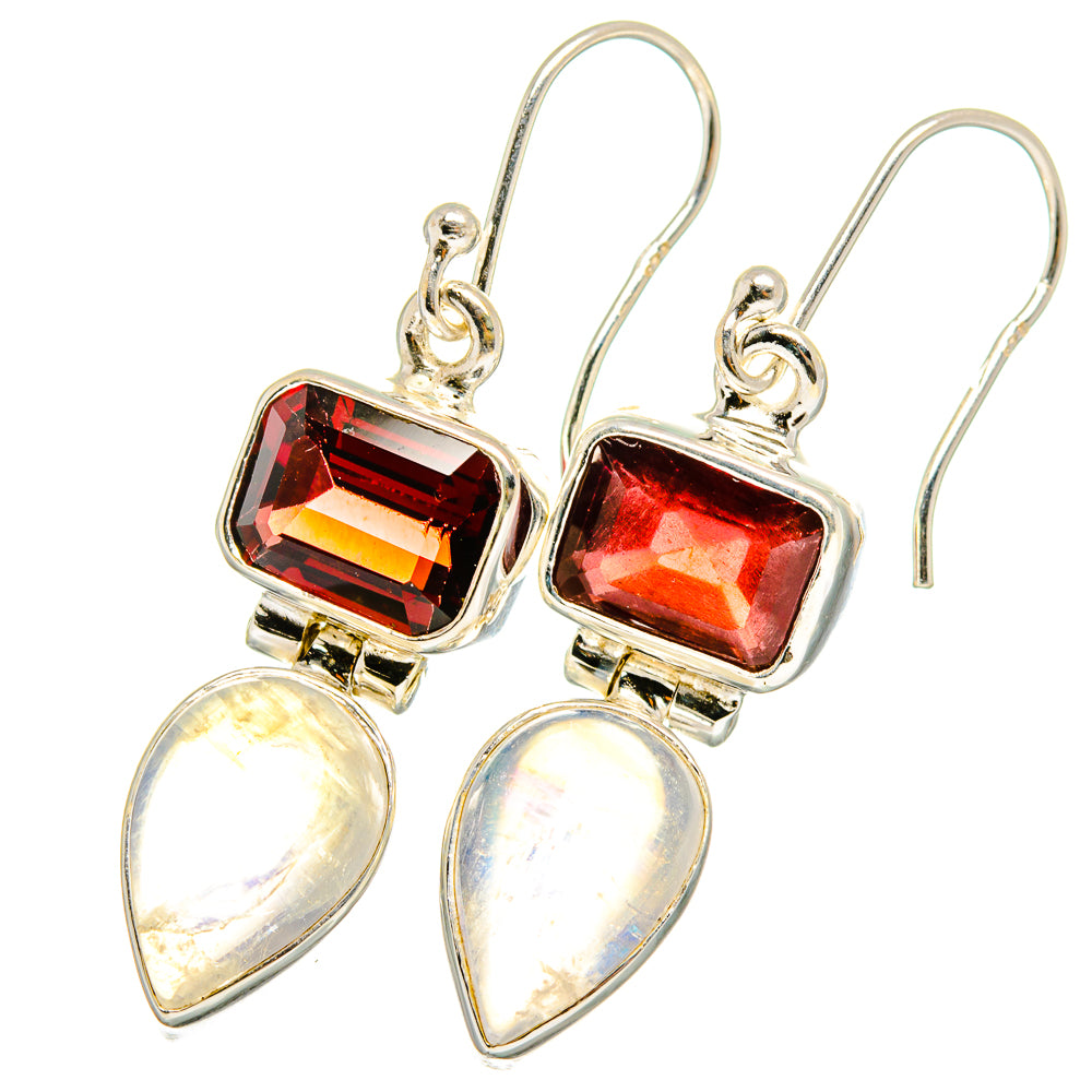 Rainbow Moonstone Earrings handcrafted by Anasilvercos - EARR422132