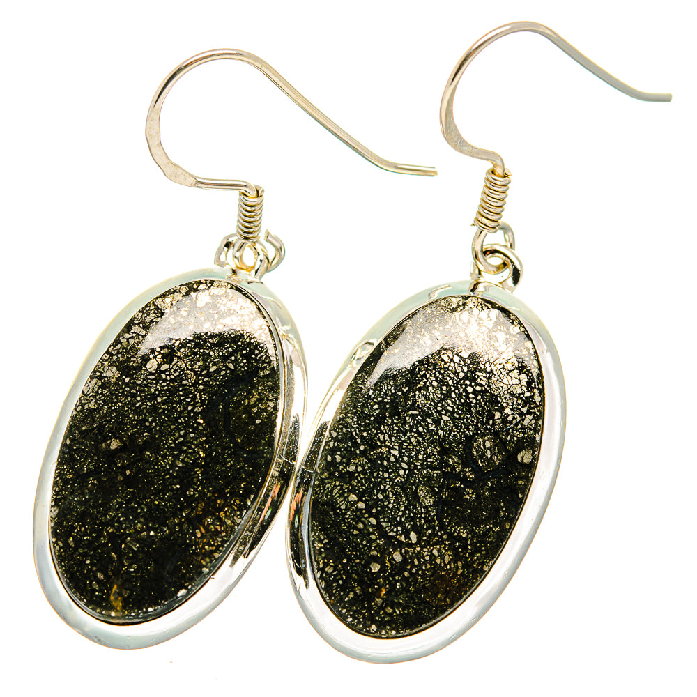 Pyrite Agate Earrings handcrafted by Anasilvercos - EARR422138 - Photo 2