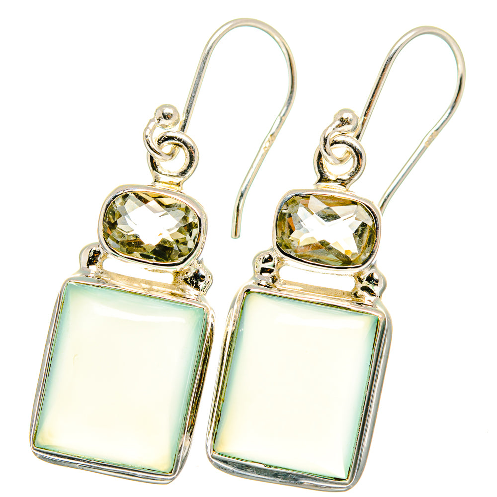 Aqua Chalcedony Earrings handcrafted by Anasilvercos - EARR422142
