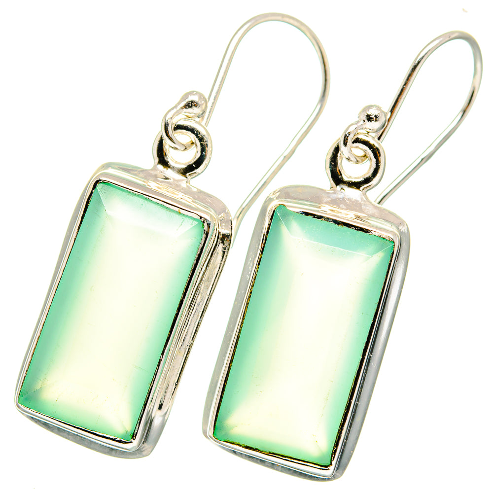 Aqua Chalcedony Earrings handcrafted by Anasilvercos - EARR422149