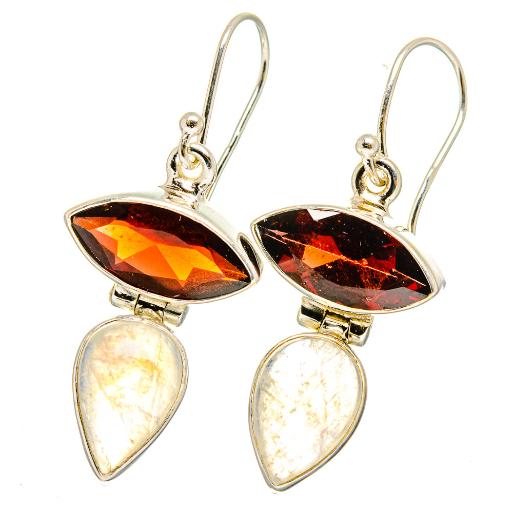 Rainbow Moonstone Earrings handcrafted by Anasilvercos - EARR422151