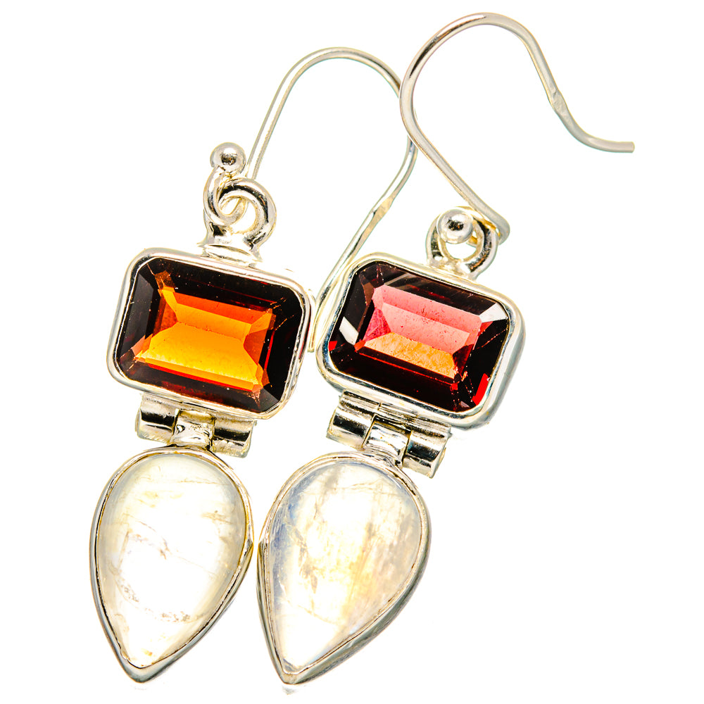 Rainbow Moonstone Earrings handcrafted by Anasilvercos - EARR422156