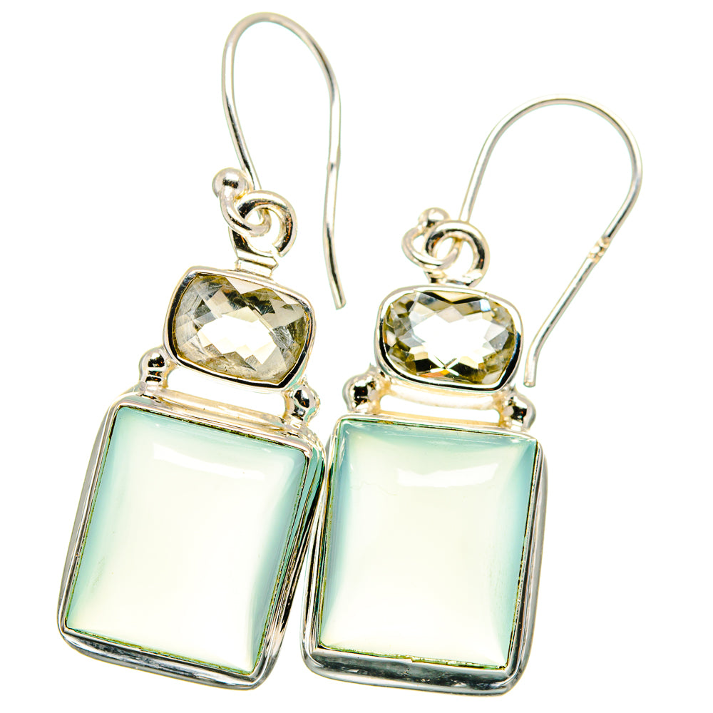 Aqua Chalcedony Earrings handcrafted by Anasilvercos - EARR422158