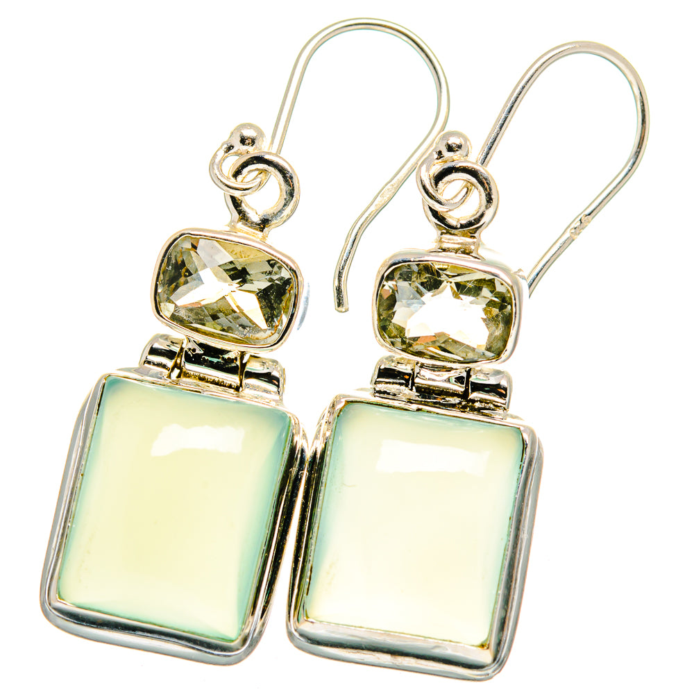 Aqua Chalcedony Earrings handcrafted by Anasilvercos - EARR422163