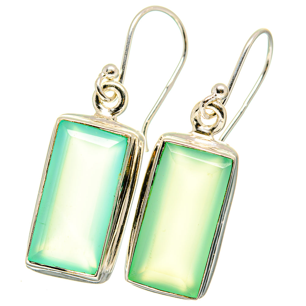 Aqua Chalcedony Earrings handcrafted by Anasilvercos - EARR422171
