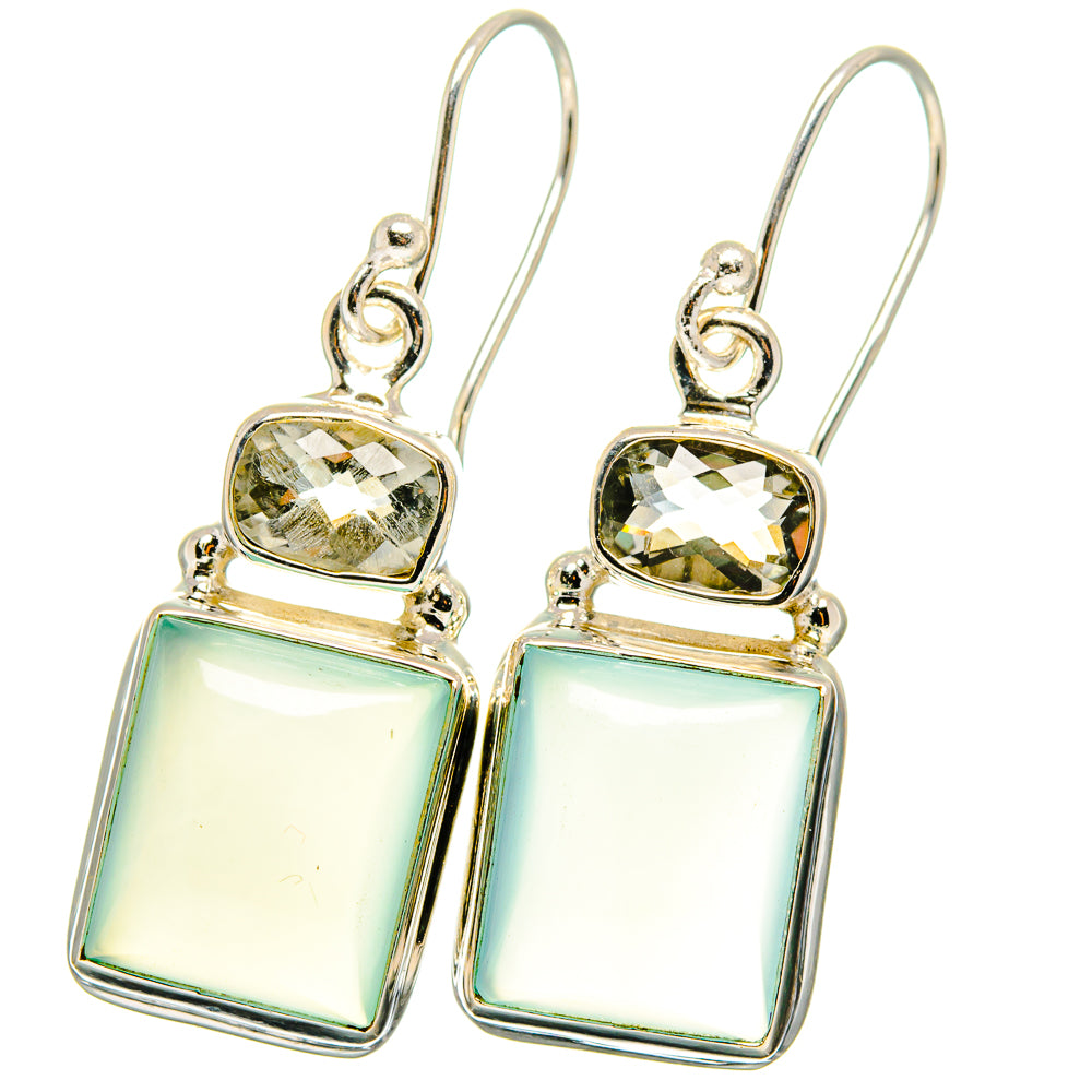 Aqua Chalcedony Earrings handcrafted by Anasilvercos - EARR422181