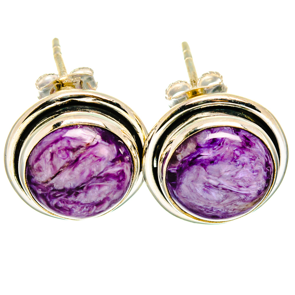 Charoite Earrings handcrafted by Anasilvercos - EARR422183