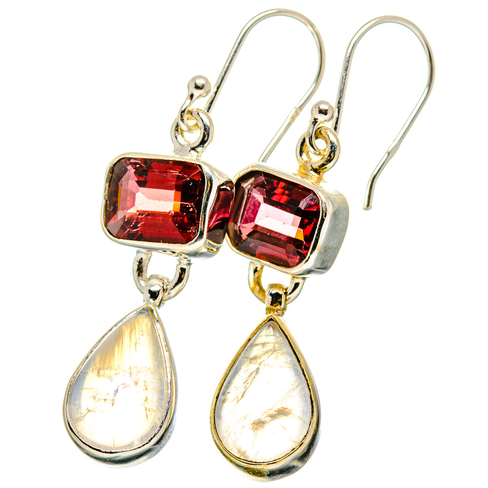 Rainbow Moonstone Earrings handcrafted by Anasilvercos - EARR422186