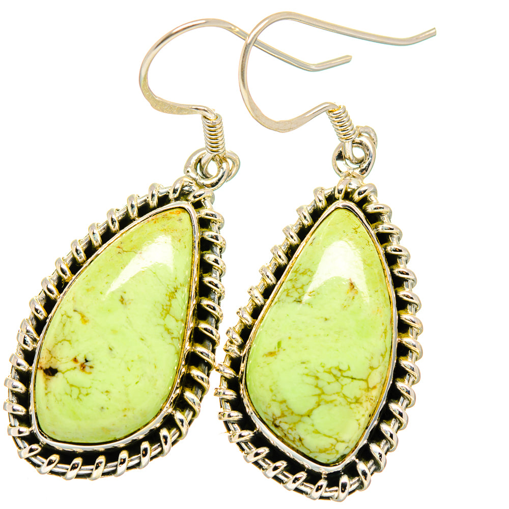 Lemon Chrysoprase Earrings handcrafted by Anasilvercos - EARR422194