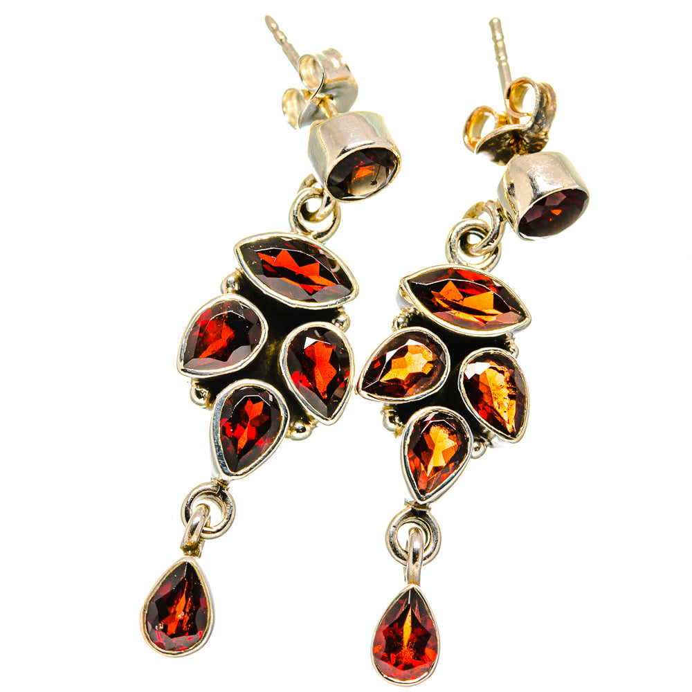 Garnet Earrings handcrafted by Anasilvercos - EARR422205