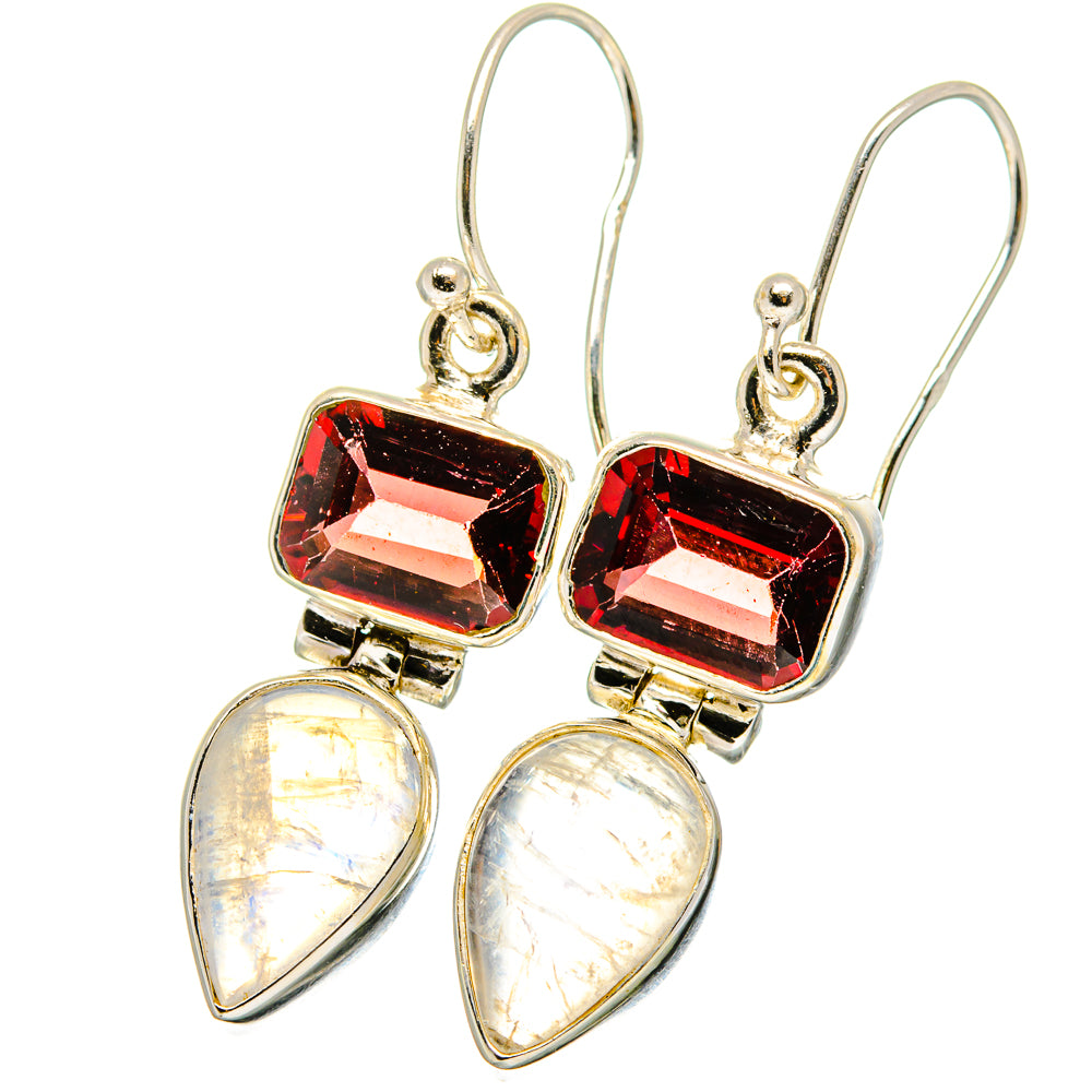 Rainbow Moonstone Earrings handcrafted by Anasilvercos - EARR422208