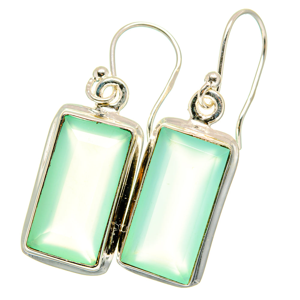 Aqua Chalcedony Earrings handcrafted by Anasilvercos - EARR422217