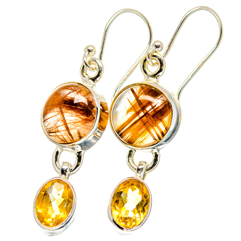 Rutilated Quartz Earrings handcrafted by Anasilvercos - EARR422229