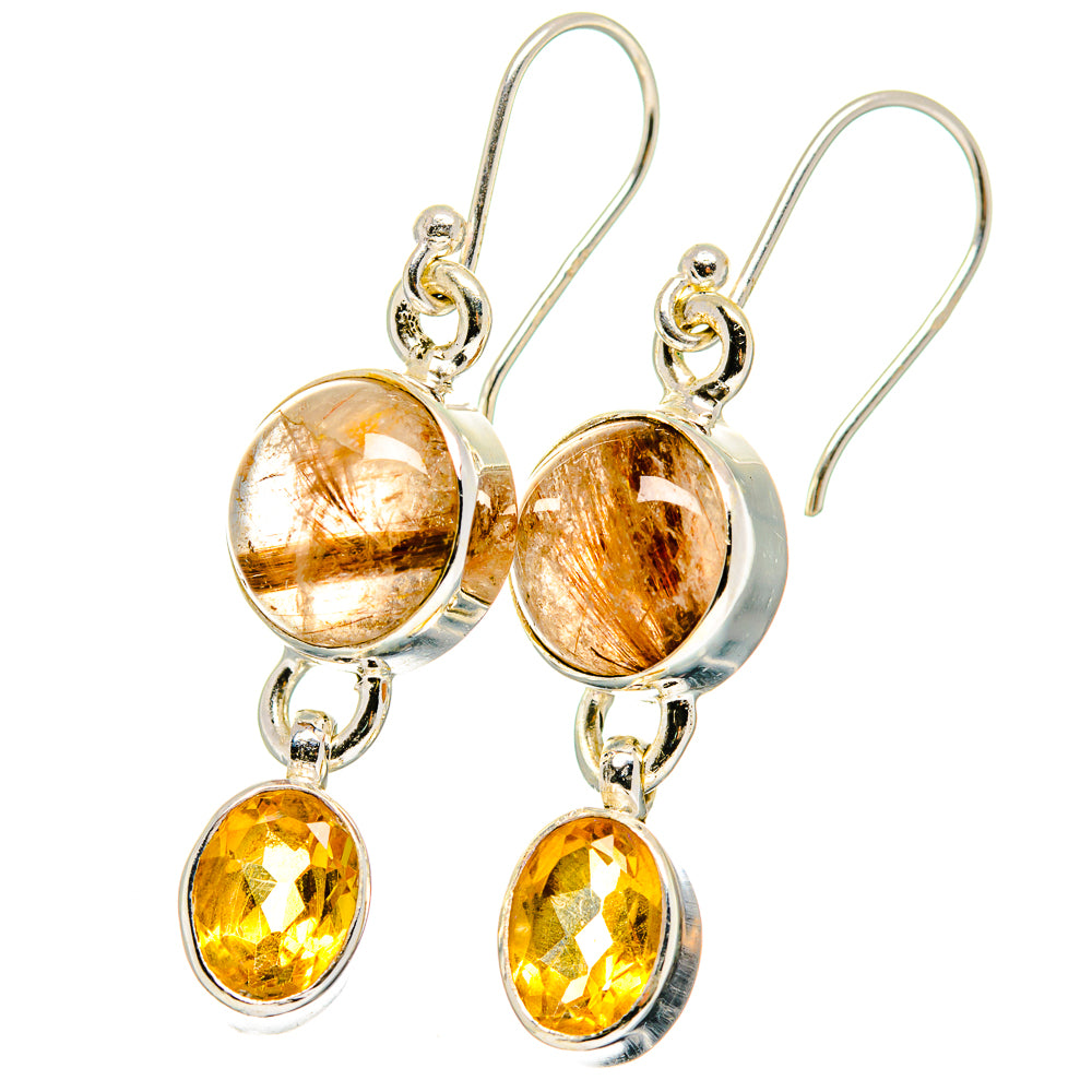 Rutilated Quartz Earrings handcrafted by Anasilvercos - EARR422238