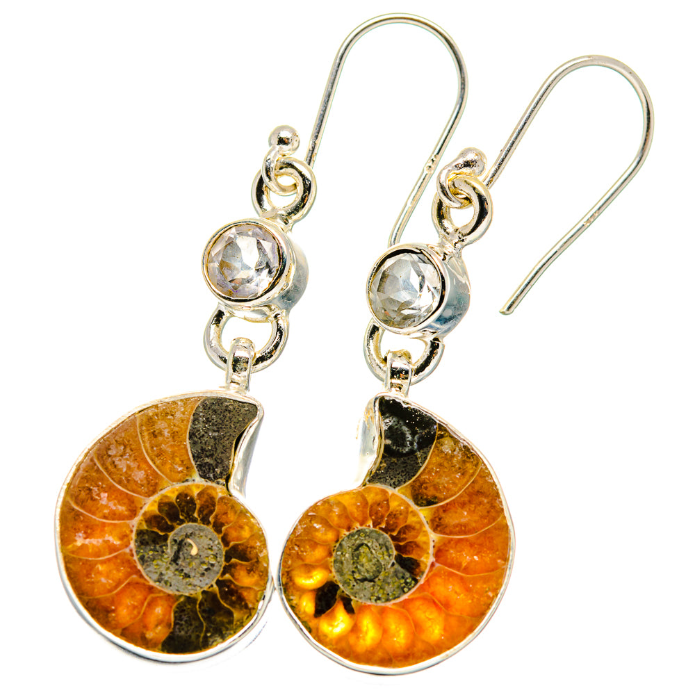 Ammonite Fossil Earrings handcrafted by Anasilvercos - EARR422246