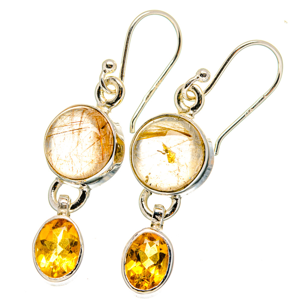 Rutilated Quartz Earrings handcrafted by Anasilvercos - EARR422271