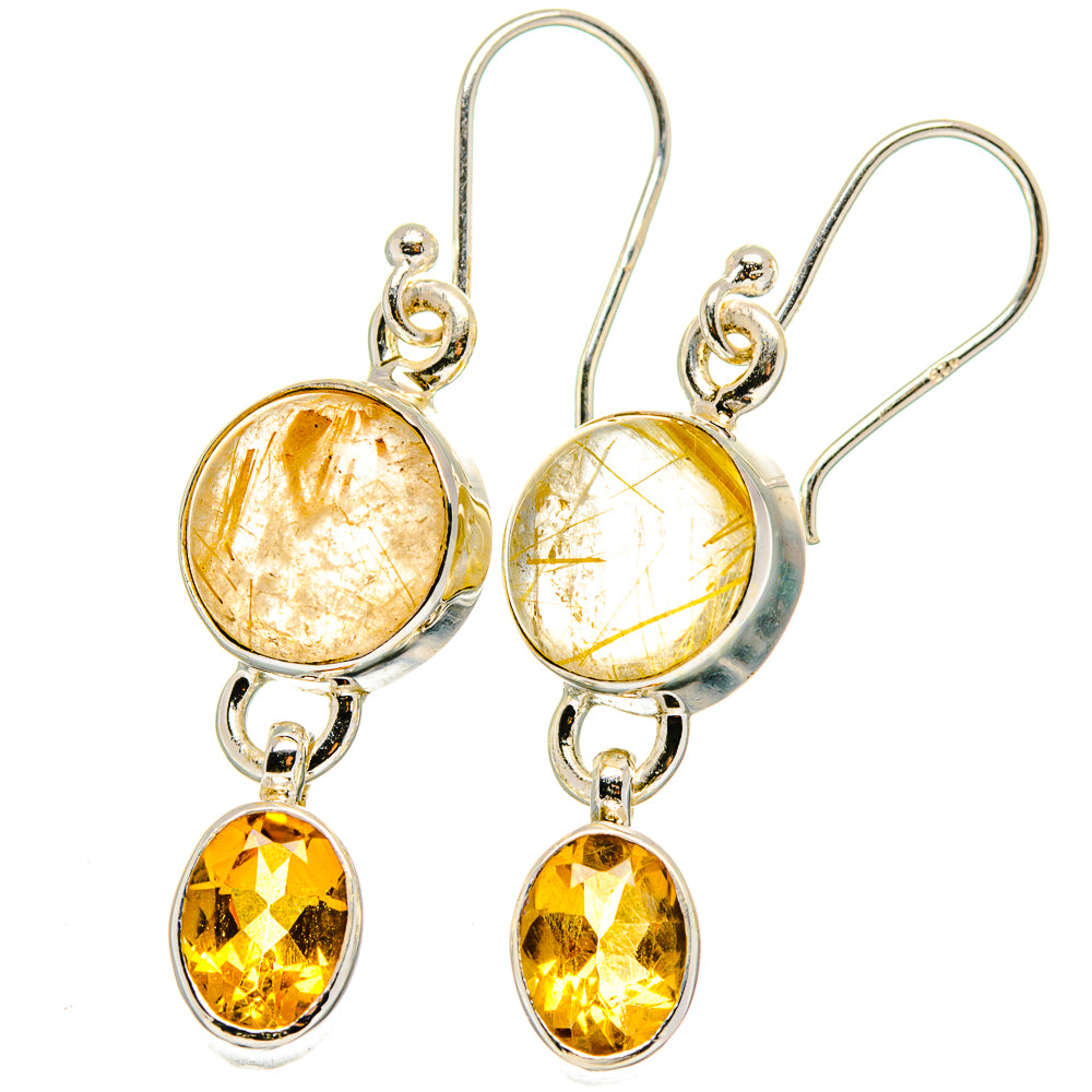 Rutilated Quartz Earrings handcrafted by Anasilvercos - EARR422296