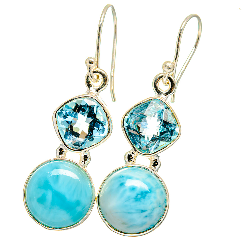 Larimar Earrings handcrafted by Anasilvercos - EARR422302