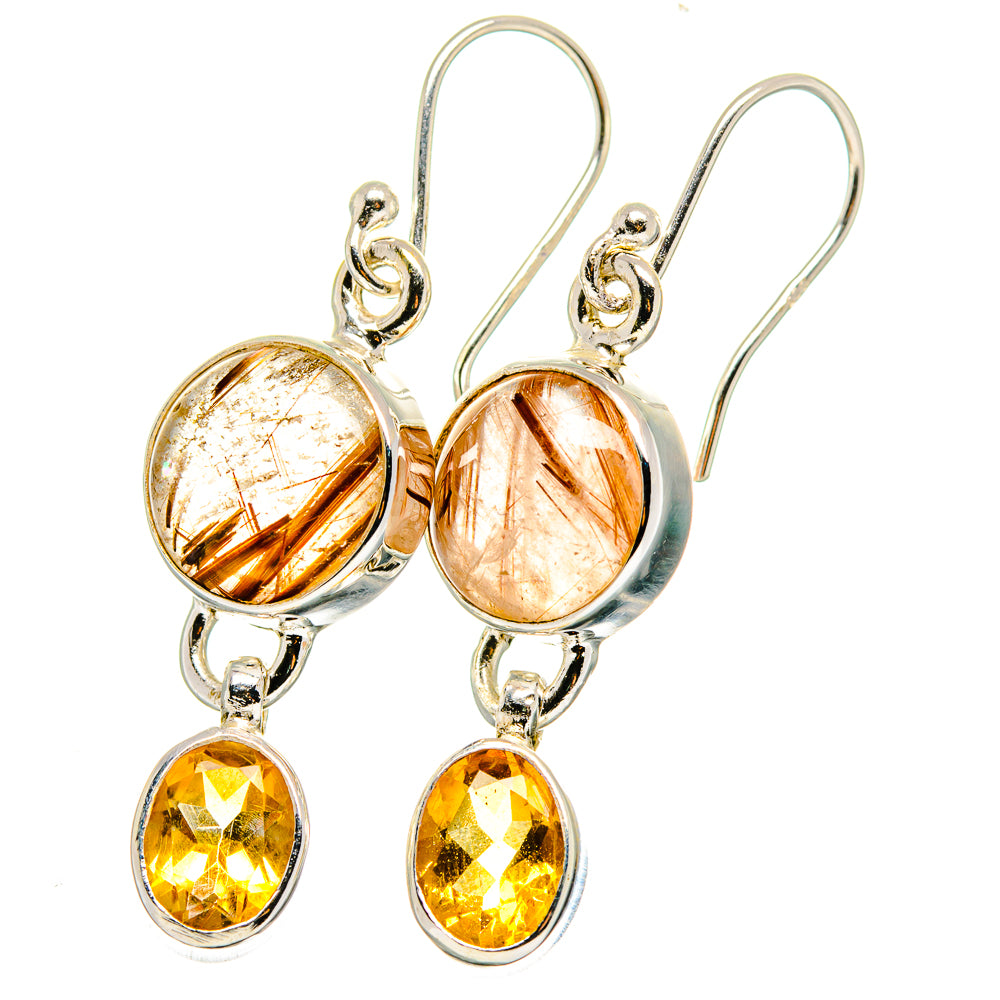 Rutilated Quartz Earrings handcrafted by Anasilvercos - EARR422307