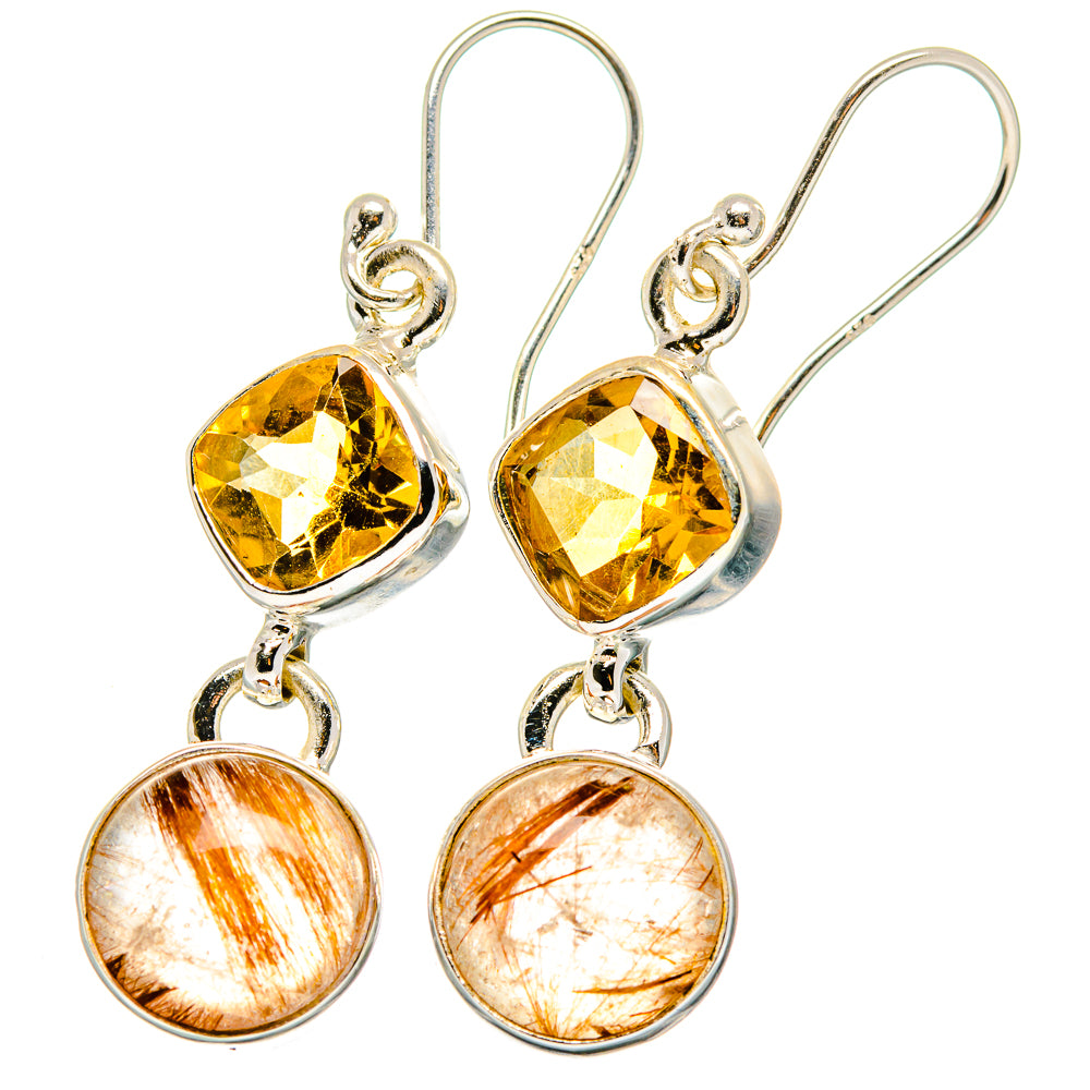Rutilated Quartz Earrings handcrafted by Anasilvercos - EARR422310
