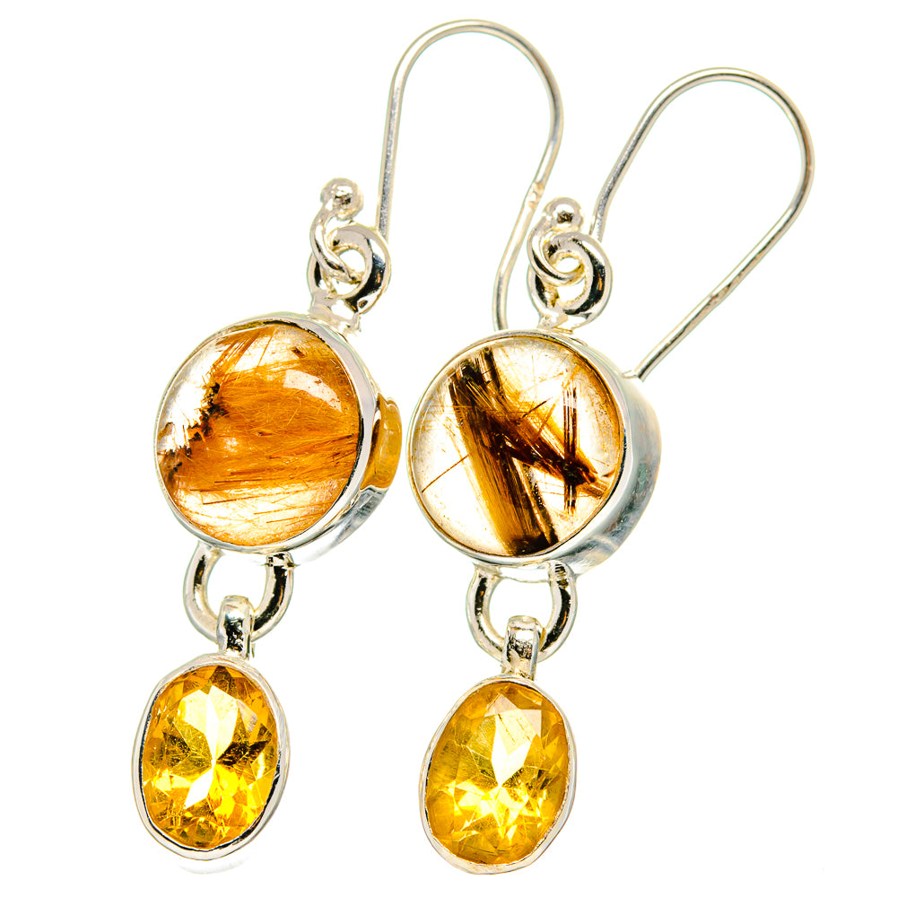 Rutilated Quartz Earrings handcrafted by Anasilvercos - EARR422320