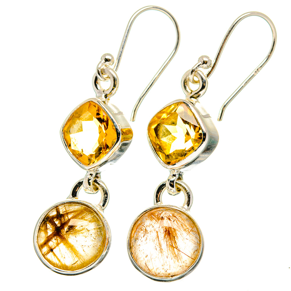 Rutilated Quartz Earrings handcrafted by Anasilvercos - EARR422329