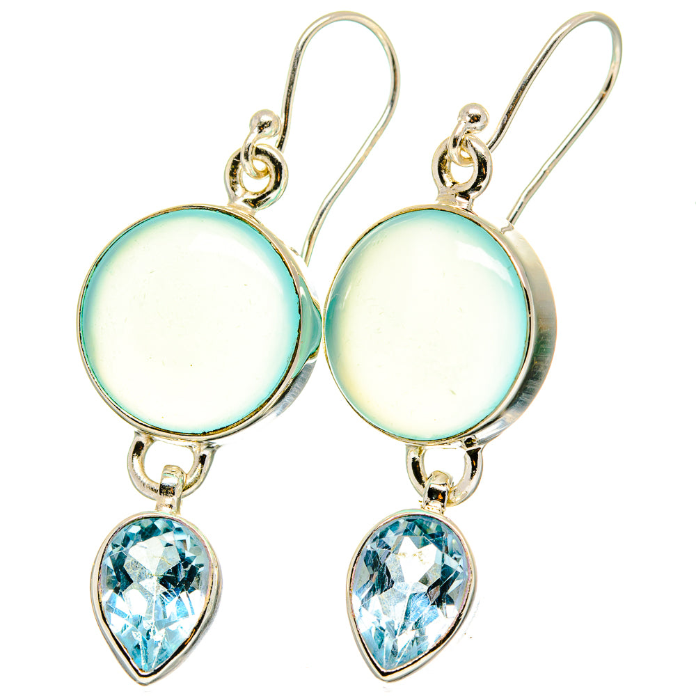 Aqua Chalcedony Earrings handcrafted by Anasilvercos - EARR422341