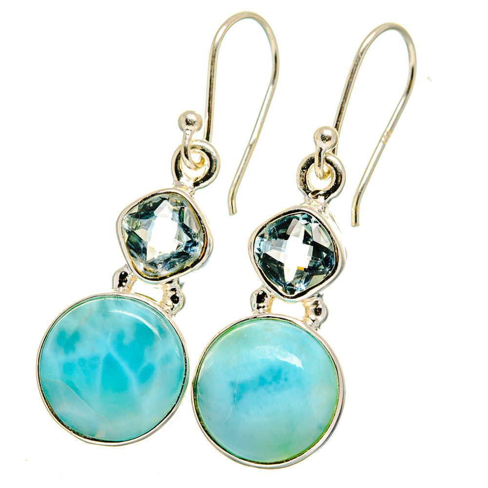 Larimar Earrings handcrafted by Anasilvercos - EARR422348