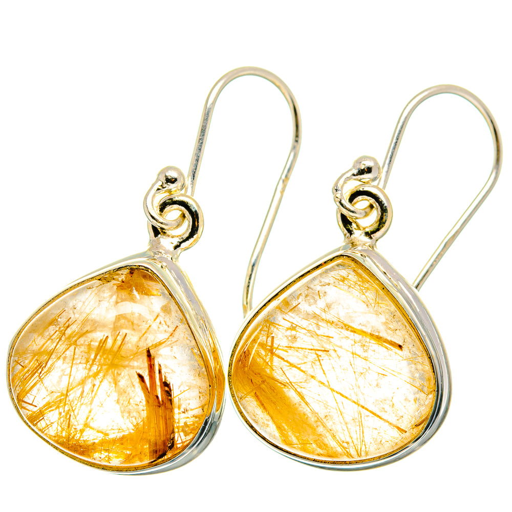 Rutilated Quartz Earrings handcrafted by Anasilvercos - EARR422356