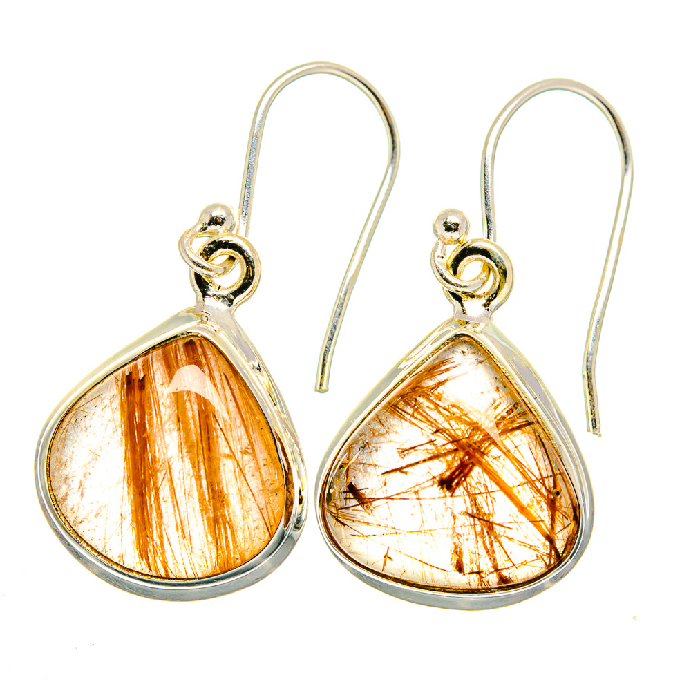 Rutilated Quartz Earrings handcrafted by Anasilvercos - EARR422360