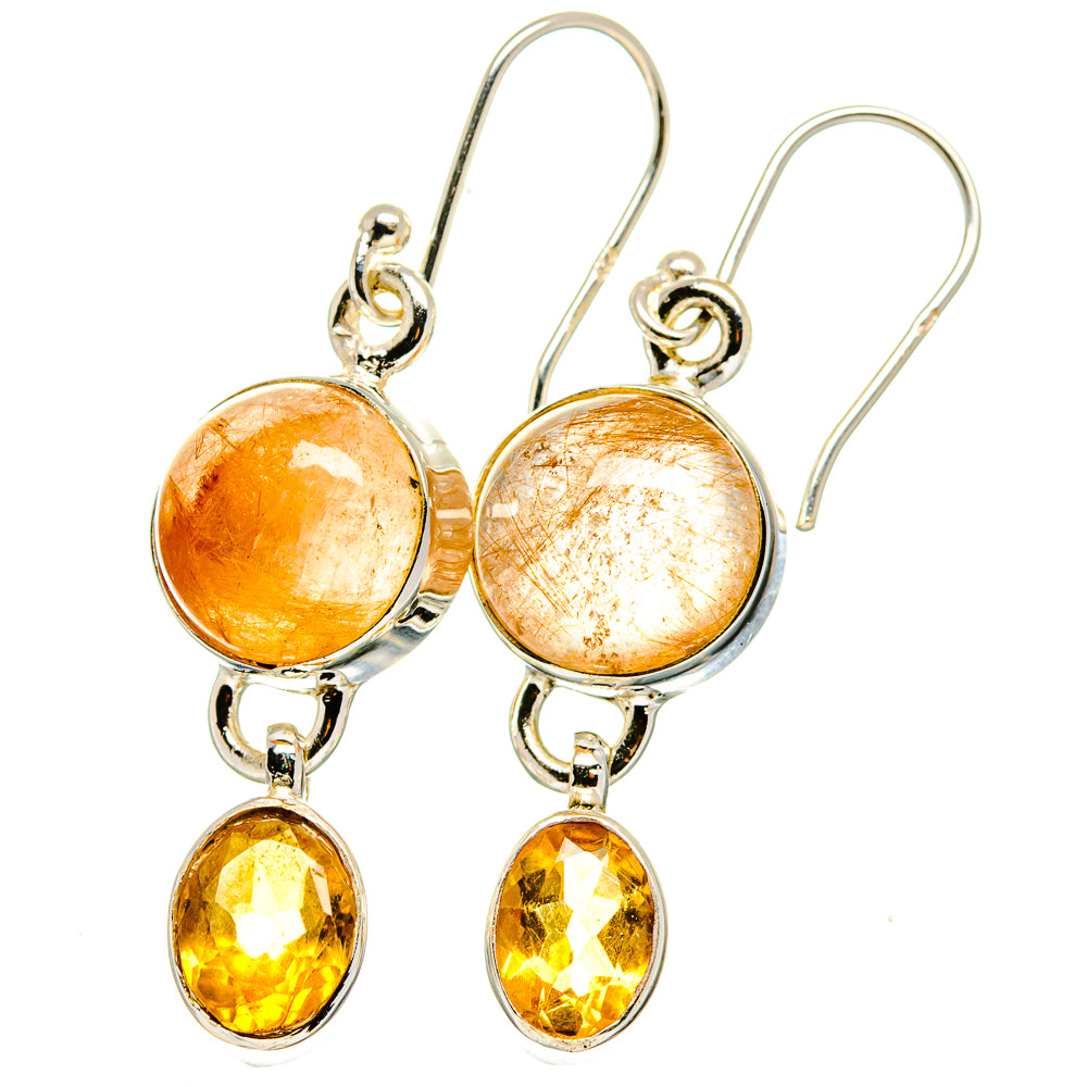 Rutilated Quartz Earrings handcrafted by Anasilvercos - EARR422363