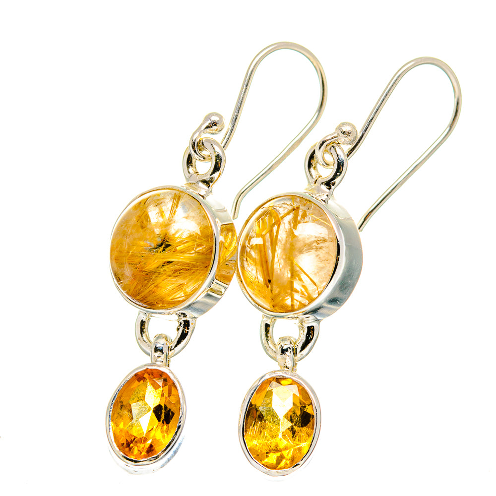 Rutilated Quartz Earrings handcrafted by Anasilvercos - EARR422371