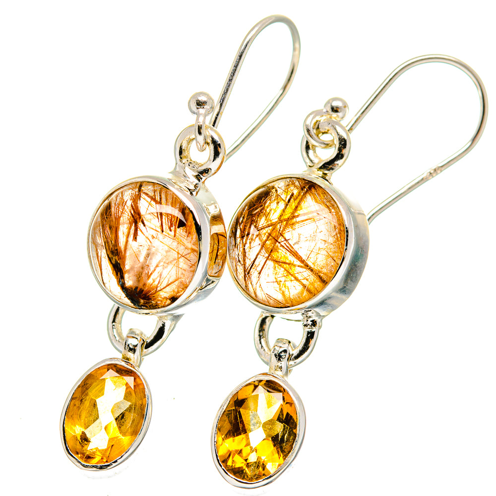 Rutilated Quartz Earrings handcrafted by Anasilvercos - EARR422378