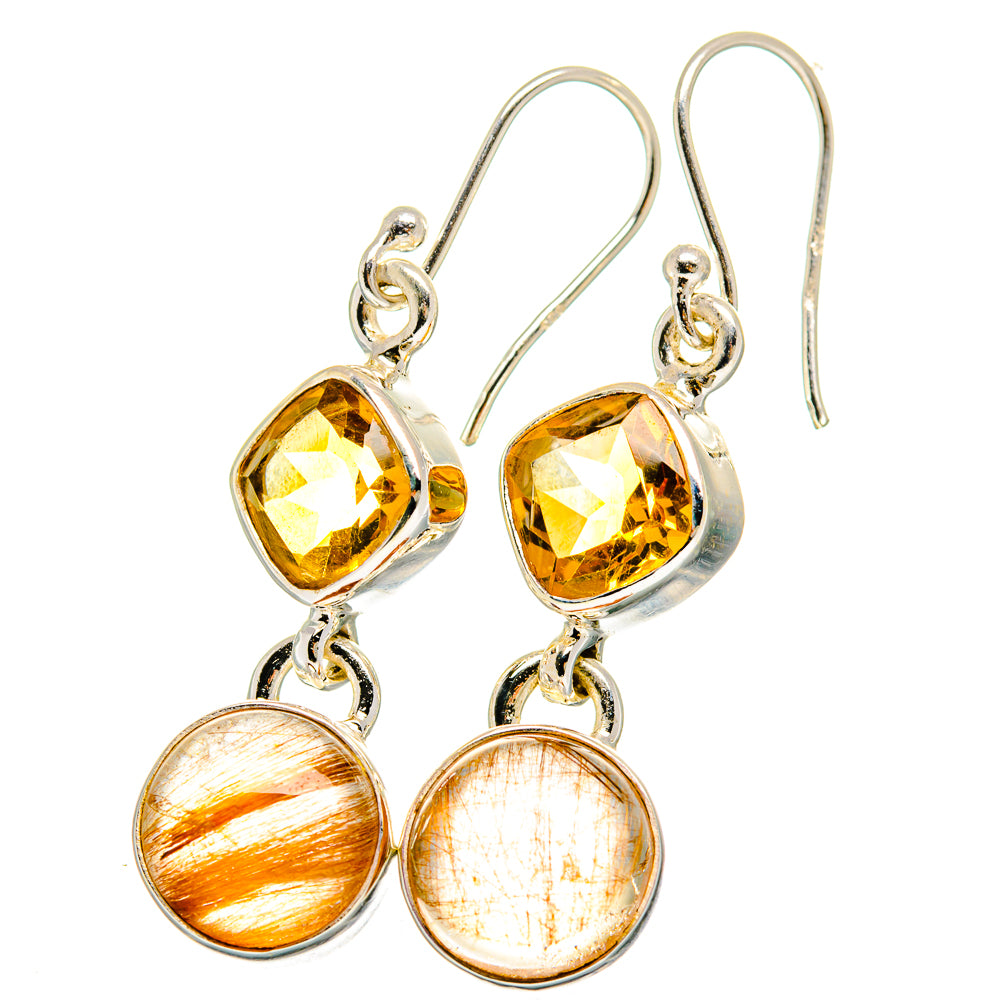 Rutilated Quartz Earrings handcrafted by Anasilvercos - EARR422390