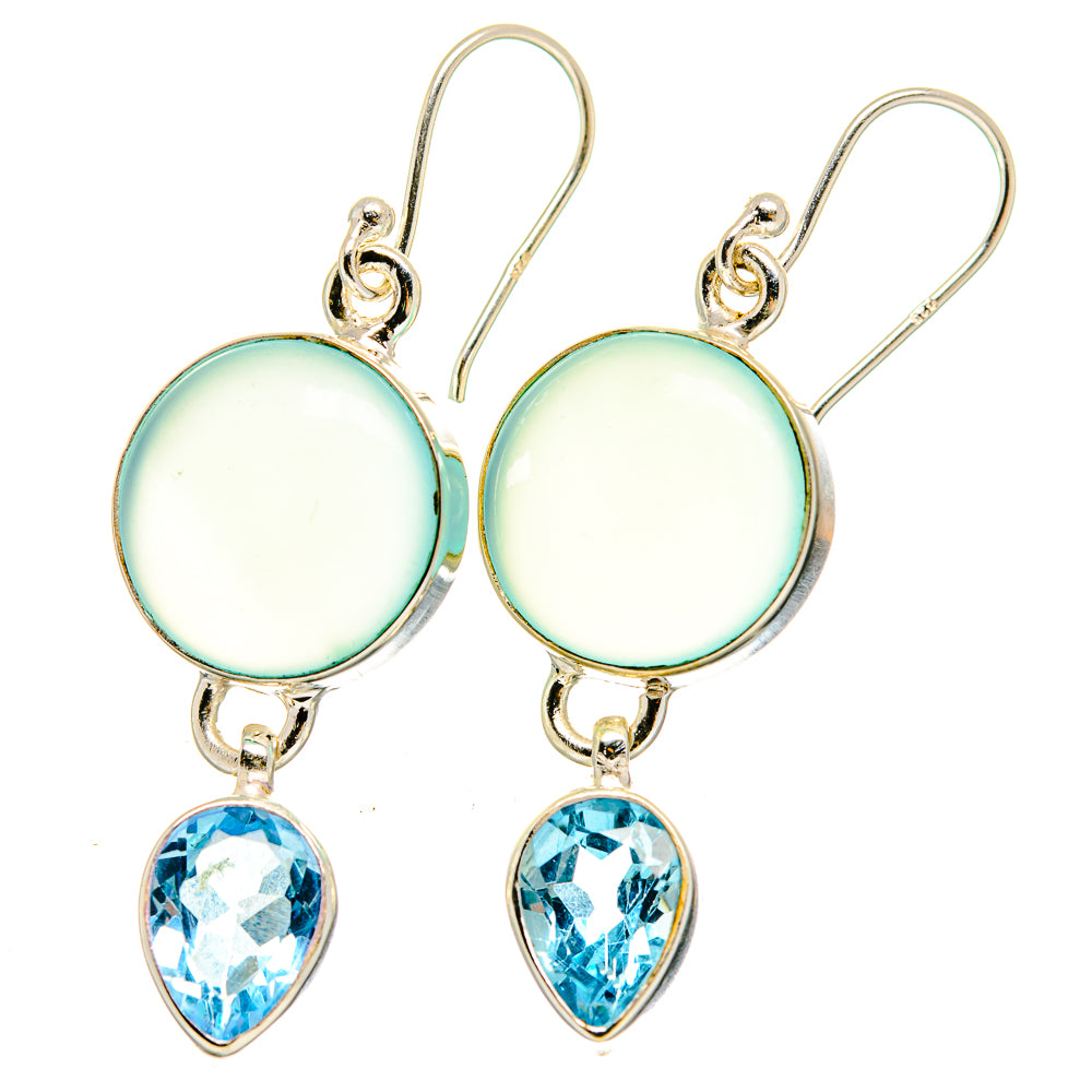Aqua Chalcedony Earrings handcrafted by Anasilvercos - EARR422392