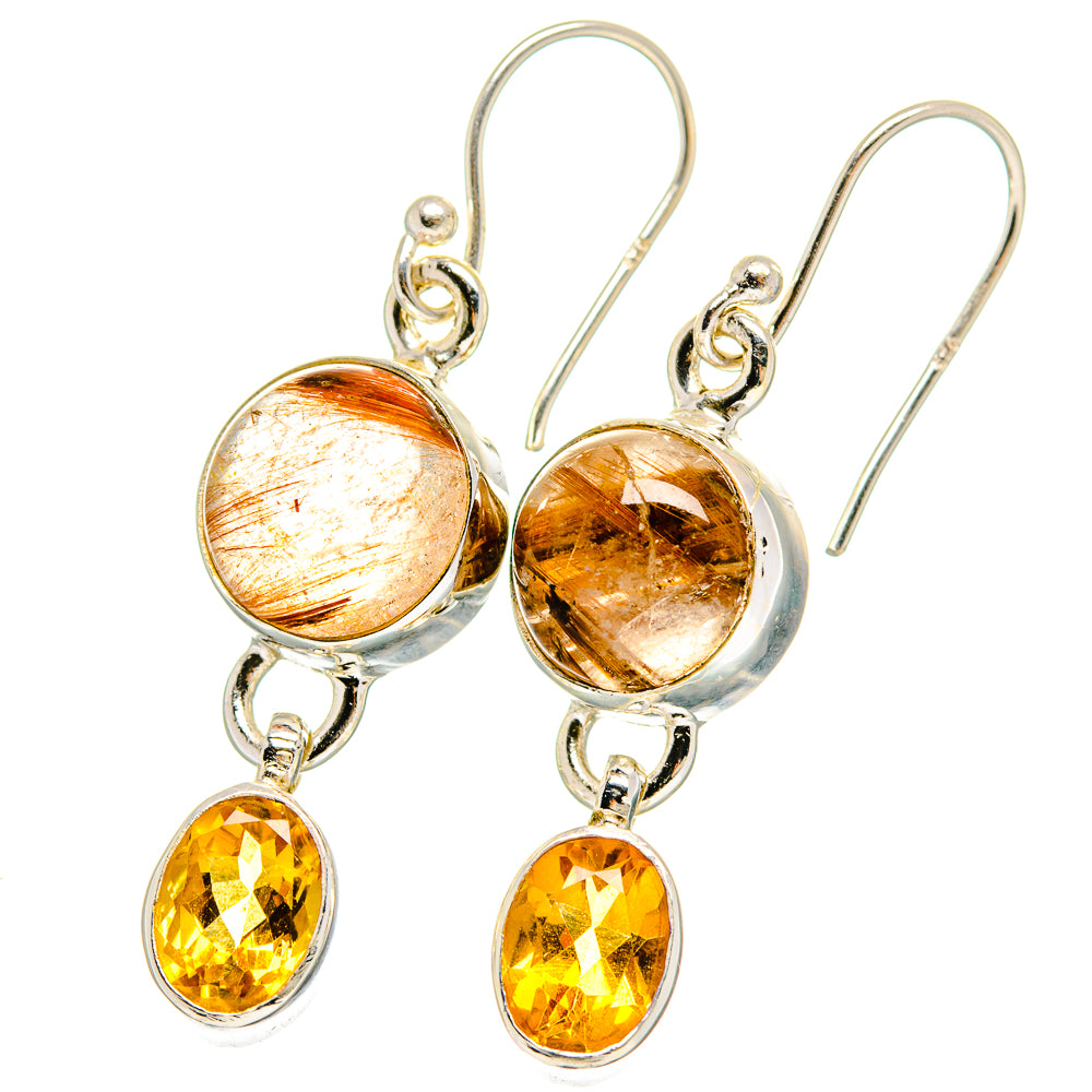 Rutilated Quartz Earrings handcrafted by Anasilvercos - EARR422393