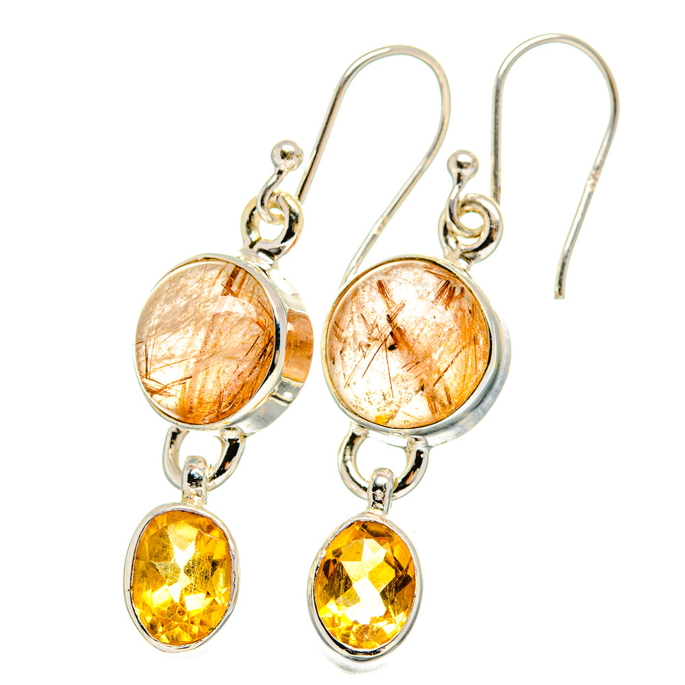 Rutilated Quartz Earrings handcrafted by Anasilvercos - EARR422397