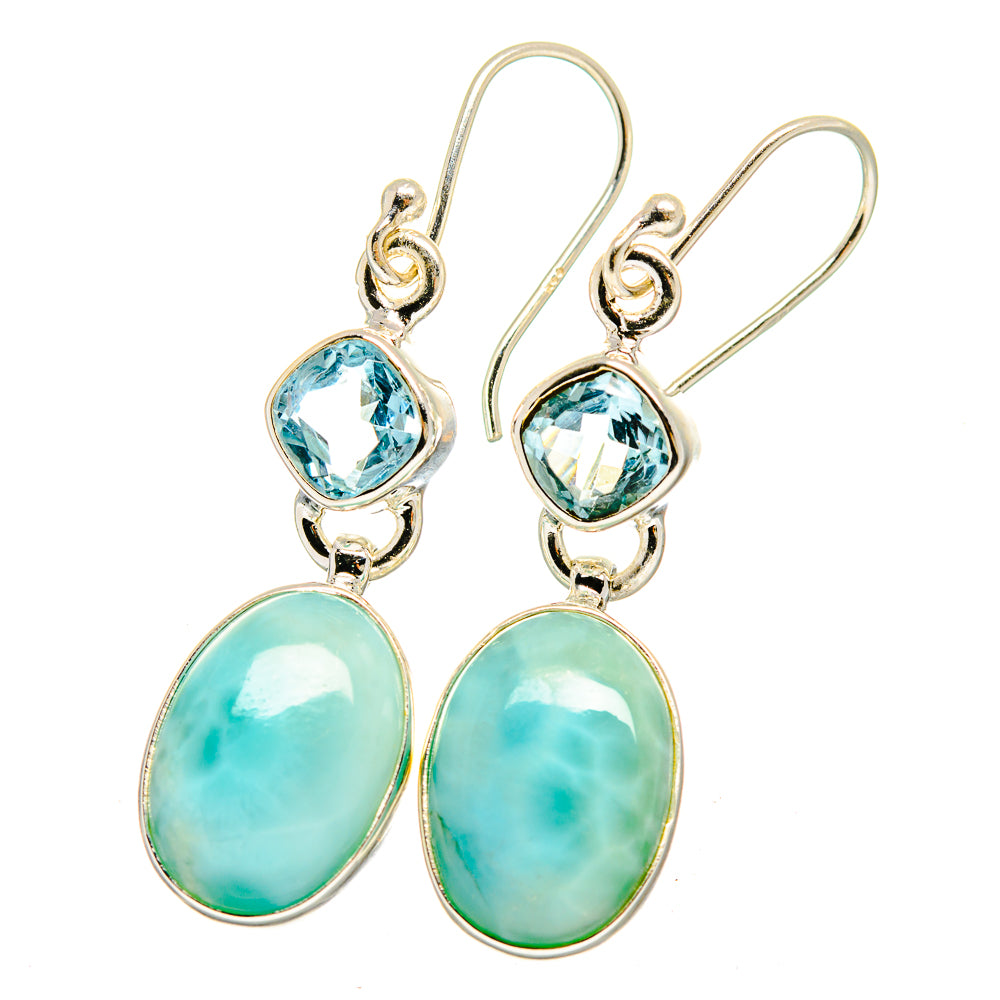 Larimar Earrings handcrafted by Anasilvercos - EARR422408