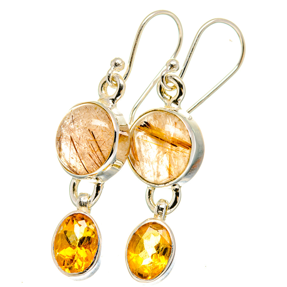 Rutilated Quartz Earrings handcrafted by Anasilvercos - EARR422415